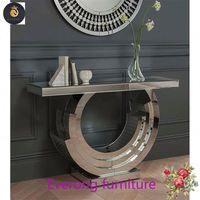 Meubles de Maison Sparkle Bling Diamond Crushed Crystal Mirrored Console Table Hall Table