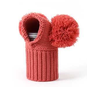 पालतू ऊन टोपी धारीदार फर बॉल सभी सीज़न एक आकार कुत्तों के लिए फिट बैठता है - Product Image 2