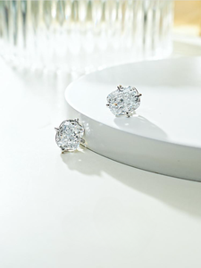 Nuovo <span class=keywords><strong>argento</strong></span> puro intarsiato diamante ad alto tenore di carbonio luce di lusso Versatile eleganza e di alta qualità femminile rettangolare taglio di ghiaccio <span class=keywords><strong>orecchini</strong></span> - Product Image 4