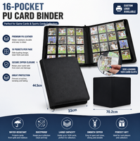 Classeur de cartes à collectionner en PU grande capacité pour TCG, sport et baseball, avec fermeture éclair, 16 compartiments, 1024 emplacements, personnalisable