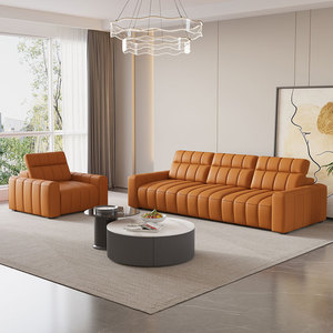 2025 Sang Trọng Phong Cách Châu Âu Điện Rạp Hát Tại Nhà Phần Da Chính Hãng Điều Khiển Từ Xa Sofa Set Mới Nhất Biệt Thự Sang Trọng Hội Thảo - Product Image 5