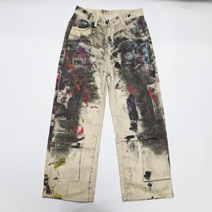 Gran Venta de pantalones vaqueros lavados de alta calidad a la moda personalizados pantalones vaqueros rectos sueltos de gran tamaño de peso pesado para hombres - Product Image 3