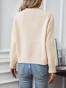 Women's <strong>Plus</strong> <strong>Size</strong> Jacquard Ribbed Knitted Sweaters Christmas Tree Loose Crewneck Pullover Top Raglan Sleeve Front for Spring - Product Image 6