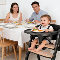 Silla de Crecimiento para Niños, Ajustable en Altura y con Reposapiés, Arnés de Seguridad, Bandeja Desmontable, Plegable, Venta al Por Mayor, OEM/ODM
