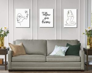 Ragazza moderna linea minimalista decorazione murale pittura arte astratta figura del corpo appeso pittura per la decorazione domestica - Product Image 4