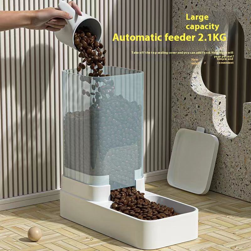 เครื่องให้อาหารสัตว์เลี้ยงความจุขนาดใหญ่2.1กก.