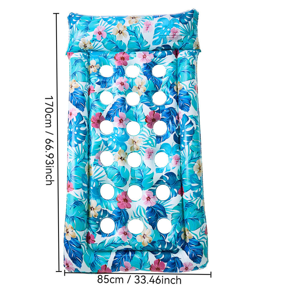 Balsas flotantes perforadas con diseños florales modernos.