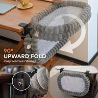 90 ° Lit de bureau pliable pour chat avec hamac à coussin réversible pour fixation sur bureau