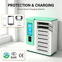Casier de recharge Type-C à 8 emplacements, coque métallique, station de charge rapide 65W, prend en charge le déverrouillage par mot de passe, reconnaissance faciale et carte IC pour la vente en gros