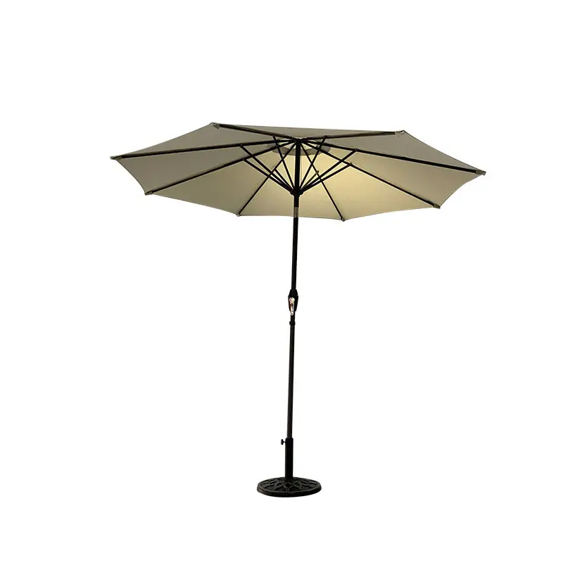 MIA Central Pole Parasol Color Terracotta Alu Frame Polyester Fabric Valances Patio Umbrella