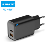 Chargeur mural USB Type-C 45W à charge rapide PD QC3.0 avec protection OTP/OVP pour S23 S21 et autres appareils