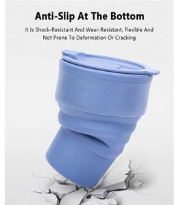 แก้วกาแฟซิลิโคนพับได้แบบพกพา ขนาด 375 มล. ปลอดสาร BPA เป็นมิตรกับสิ่งแวดล้อม ใช้ซ้ำได้ พร้อมฝาปิด - Product Image 5