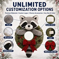 Porte-clés Mascotte en Peluche Raton Laveur Personnalisé OEM ODM, Guirlande d'Hiver, Jouet Promotionnel CPC, Cadeau de Noël et de Fêtes