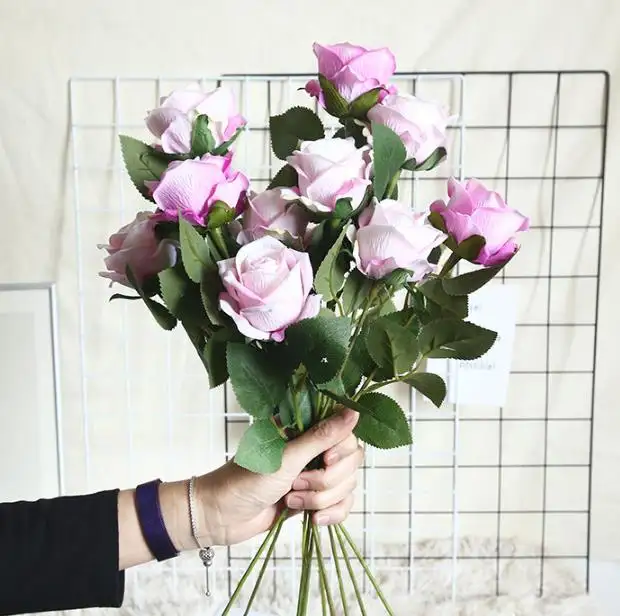Beautiful Wedding Rose Bouquet New Design Hot Sale Artificial Silk Flowers For Wedding