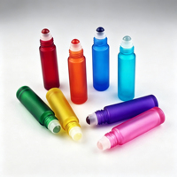 Flacon en verre cylindrique de 10 ml, flacon en verre pour huile essentielle, petit flacon, flacon à bille pour parfum