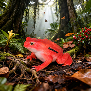 yxs Modello Animale Selvatico di Madagascar, Giocattolo per Bambini, Simulazione Foresta Tropicale, Anton Gilly Rosso - Product Image 2