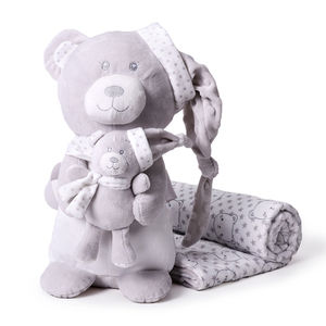 Ensemble cadeau pour bébé en gros 2025, <span class=keywords><strong>couverture</strong></span> en polaire douce et ours en peluche - Product Image 4