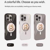 Casing Ponsel NFC E Ink 4-Warna yang Dapat Disesuaikan untuk iPhone 12 15 Pro Max, Layar LED Digital untuk Menampilkan Gambar, Penutup Ponsel dengan Pegangan