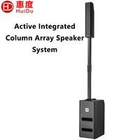 Mini colonne active Line Array avec subwoofer 8 pouces pour système de sonorisation PA alimenté par DSP TWS, idéal pour églises, conférences, mariages, 600W, en bouleau