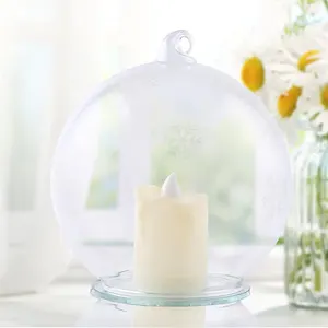 Flickering Candle Snow Globe LED Xmas Tree Balls Light up Hanging Christmas Ornaments for Party Decorations Europe Customized