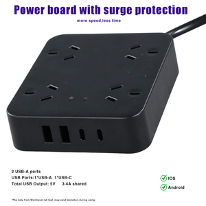 2 USB a & 2 Type-C 포트 서지 보호 연장 소켓이 있는 신상품 산업용 4 방향 데스크탑 전원 보드 - Product Image 5