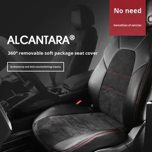 Fundas de Asiento de <span class=keywords><strong>Coche</strong></span> de Alcántara y Cuero, Suaves, No Extraíbles, <span class=keywords><strong>para</strong></span> Todas las Estaciones, Modificación de Cojín de Asiento - Product Image 6
