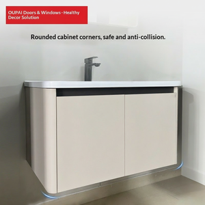 Oumila Mobile <span class=keywords><strong>Bagno</strong></span> di Lusso a Parete in Legno Massello Multistrato Effetto Rugiada (600-800) OMWB-I121/123-2 - Product Image 3