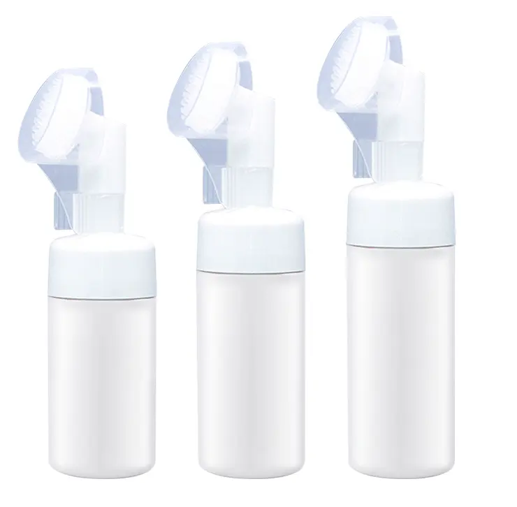 FTS Cleansing Mousse Garrafa 120ml Face Wash Dispensing Garrafa Com Silicone Brush Cabeça Garrafa Vazia Pacote Material