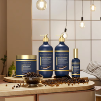 Kit de soin complet pour cheveux secs et frisés : Shampooing, après-shampooing, masque capillaire, sérum, traitement réparateur, caviar d'or, soin nourrissant pour cheveux