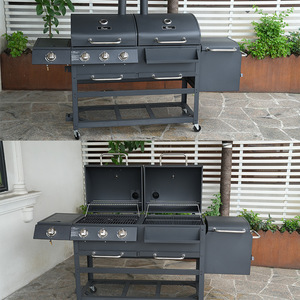 Barbecue commercial OdenPeak double fonction gaz et charbon de bois, rôtissoire à viande de grande capacité, fumoir moderne de style <span class=keywords><strong>américain</strong></span> pour cour - Product Image 2