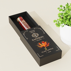 丸型透明漢方薬ガラスピルボトル 30/50ml 食品サプリメント サフランガラスチューブ コルク付き 高級カスタムギフトボックス - Product Image 5