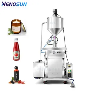 Nenosun semi-automatique Circulation de l'eau Machine de remplissage à température constante Bougie Machine à cire Cire Ketchup Sauce piquante