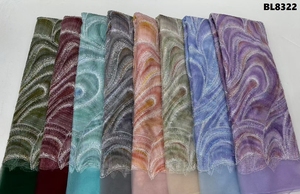 Gradiente di prezzo all'ingrosso da sposa Guatemala Peach pizzo con paillettes ricamato maglia pizzo francese tessuto di pizzo per il matrimonio - Product Image 6