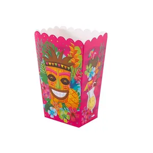 Nuovo Hawaii Tropical Luau Estate Flamingo A Tema Per Bambini Festa Di Compleanno Del Regalo Della Caramella Scatola di Popcorn Rifornimenti Del Partito Della Decorazione Eco-Friendly