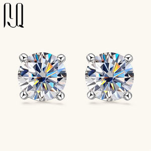 पाइक चार प्रांग बनाम मोइससानाइट 925 स्टर्लिंग सिल्वर स्टड 1/2/3ct संग्रह के साथ ठीक है - Product Image 6