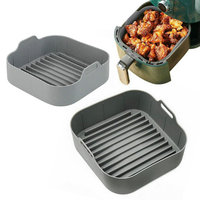 Yuye Logo personnalisé, Doublures en silicone pour friteuse à air chaud, réutilisables, épaisses/fines, de 7,5, 8 et 8,5 pouces, pour plats carrés et moules de cuisson
