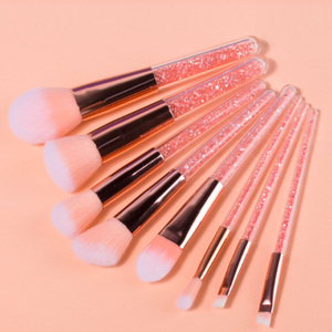 Juego de 8 <span class=keywords><strong>brochas</strong></span> de maquillaje con purpurina rosa, conjunto de 8 <span class=keywords><strong>brochas</strong></span> de maquillaje con purpurina Rosa, con tu logotipo, en pequeña cantidad - Product Image 5