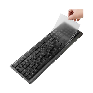 Tastiera in Silicone per <span class=keywords><strong>PC</strong></span> trasparente universale con coperchio per tastiera 104/107 con tasti Standard Ultra-sottile impermeabile antipolvere - Product Image 1