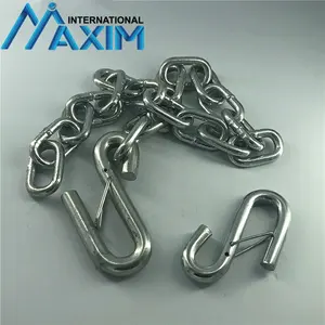 Zinc Plating Trailer Safety Chain S hook With Wire Keeper