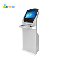 Kiosque de libre-service intérieur tactile capacitif horizontal 21,5 pouces avec clavier dissimulé et armoire de rangement verrouillable pour services gouvernementaux