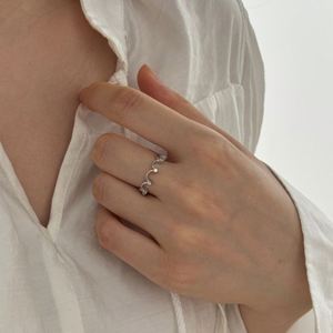 Dylam Unique Personalized High Jewelry 925 Sterling <b>Silver</b> 5A Cubic Zircon Smile Open <b>Adjustable</b> <b>Rings</b> for Women - Product Image 2