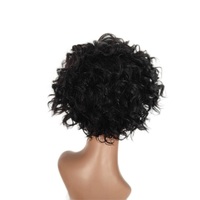 Perruque Coupe Pixie avec Cheveux Humains Brésiliens Bouclés Style Bob avec Lace Frontal Water Wave Design pour Femmes Noires