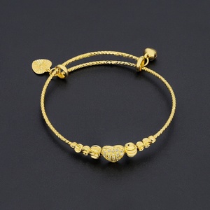JXX - Juego de Brazaletes de Latón al por Mayor con Circonitas, Ajustables, Chapados en Oro, Estilo Indio, para Mujer - Product Image 1