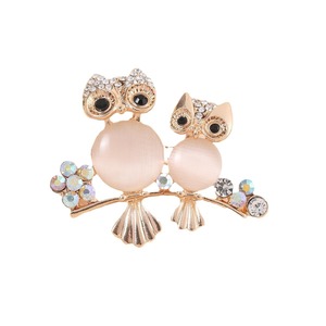 Broche créative haut de gamme en pierre motif hibou, épinglette animale hibou tendance, pour vêtements et corsages - Product Image 5