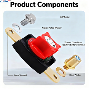 Interruttore di Spegnimento Batteria in Rame Puro, Interruttore di Alimentazione <span class=keywords><strong>per</strong></span> Veicoli e Camion, 12V, 24V ad Alta Corrente, Interruttore Polo Positivo e Negativo - Product Image 6