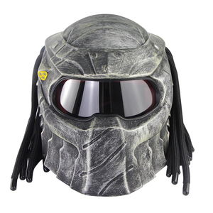 Casco de Motocicleta Integral Ligero de Fibra de Carbono <span class=keywords><strong>con</strong></span> Luces LED, Diseño Abatible, <span class=keywords><strong>Trenzas</strong></span>, Casco Predator <span class=keywords><strong>con</strong></span> Forro de Espuma - Product Image 6