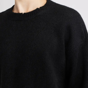<span class=keywords><strong>Maglione</strong></span> Oversize Personalizzato a Collo Alto, Maniche Lunghe, Lavorazione a Maglia Grossa, Alta Qualità, Pelo Lungo - Product Image 3