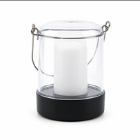 Lanterna da Campeggio Ricaricabile USB con Effetto Fiamma LED, Maniglia per Appendere, Power Bank, Impermeabile IP44, Dimmerabile per Patio, Glamping, Illuminazione di Emergenza