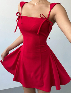 Purely Seductive Sexy Solid Summer Woven Anti-static OEM Service Casual Puffy <strong>Dress</strong> - Product Image 2