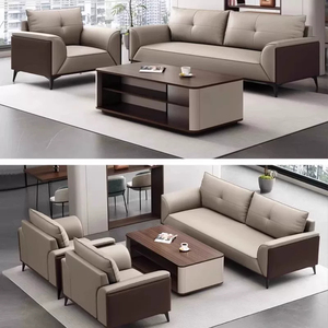 Conjunto <span class=keywords><strong>de</strong></span> Mesa <span class=keywords><strong>de</strong></span> Centro y Sofá <span class=keywords><strong>de</strong></span> <span class=keywords><strong>Oficina</strong></span> Moderno y Minimalista con Estructura <span class=keywords><strong>de</strong></span> Madera, Cubierta <span class=keywords><strong>de</strong></span> Cuero PU y Esponja <span class=keywords><strong>de</strong></span> Alta Densidad para Área <span class=keywords><strong>de</strong></span> Descanso <span class=keywords><strong>de</strong></span> Invitados en Empresas - Product Image 4